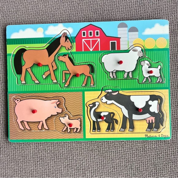 🔆 Bundle items 6 for $30 Melissa & Doug Wooden Farm Animal Puzzle - Picture 1 of 2